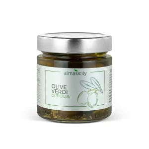 olive verdi siciliane in barattolo da 230 gr
