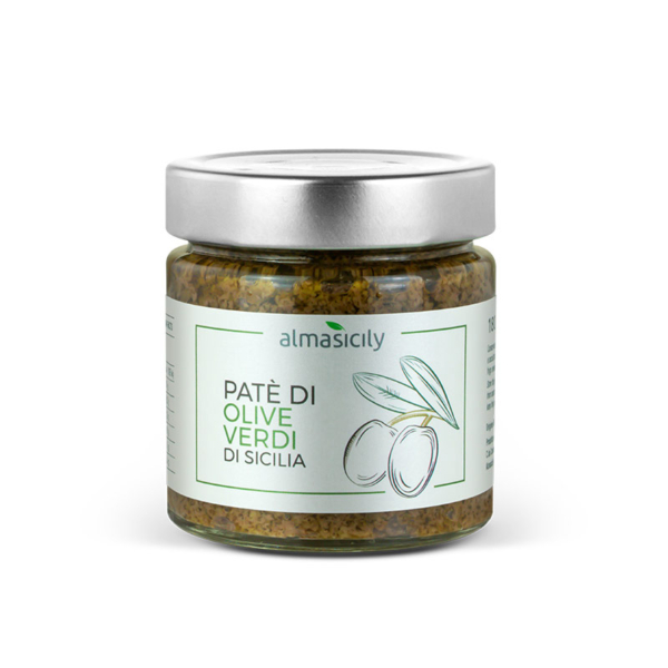 barattolo patè di olive verdi siciliane 180gr