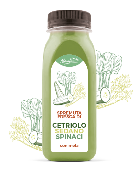 Bottiglia succo cetriolo, sedano e spinaci