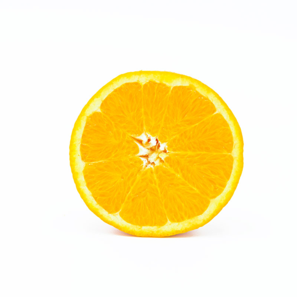 sezione tagliata dell'arancia siciliana navel